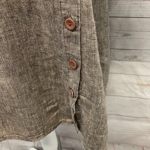 Flax Linen Peasant Market Tunic - Picture 9 of 11